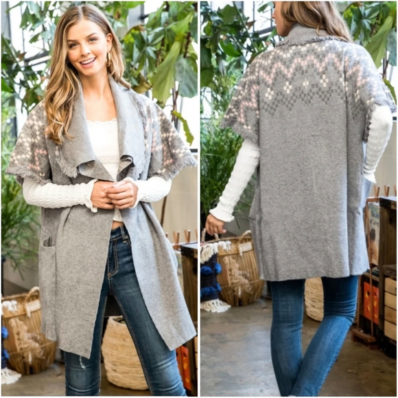 THML Fringe Trim Open Cardigan - Picture 1 of 11